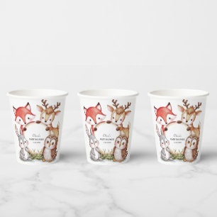 Woodland Animals Cute Baby Shower Paper Cups