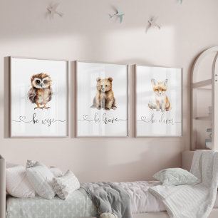 Woodland animals cute be brave nursery