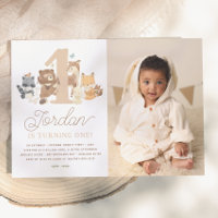 Woodland Animals Cute First Birthday Party Photo