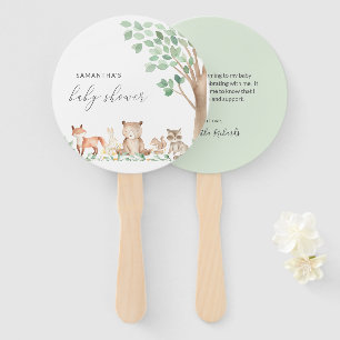 Woodland Animals Cute Gender Neutral Baby Shower Hand Fan