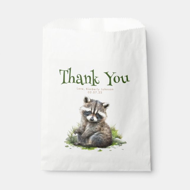 Woodland Animals Cute Thank You Favour Bags (Front)