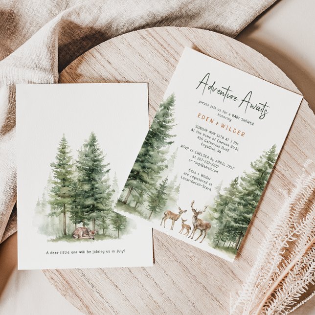 Woodland Animals Deer Baby Shower Invitation (Creator Uploaded)