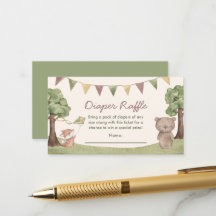 Woodland Animals Diaper Raffle Baby Shower