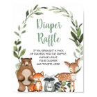 Woodland animals Diaper Raffle baby shower sign