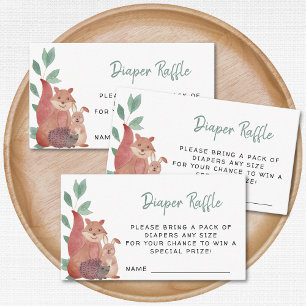 Woodland Animals Diaper Raffle Enclosure Card