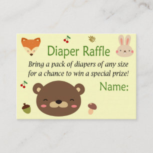 Woodland animals Diaper Raffle Tickets