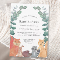 Woodland Animals Eucalyptus Greenery Baby Shower