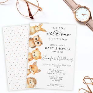 Woodland animals fall baby boy shower invitation