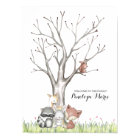 Woodland Animals Fingerprint Baby Shower Poster