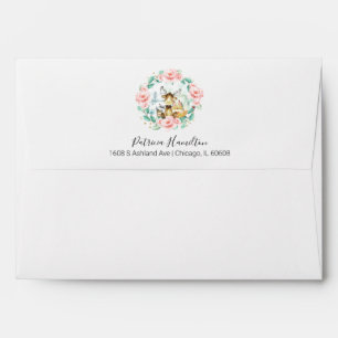 Woodland Animals Floral Greenery Baby Shower Envelope