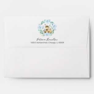 Woodland Animals Floral Greenery Baby Shower Envelope