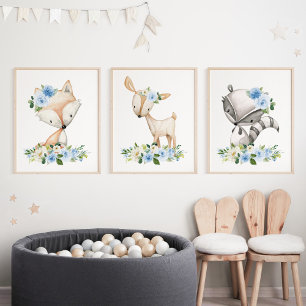 Woodland Animals, Forest Animals, Blue Flowers