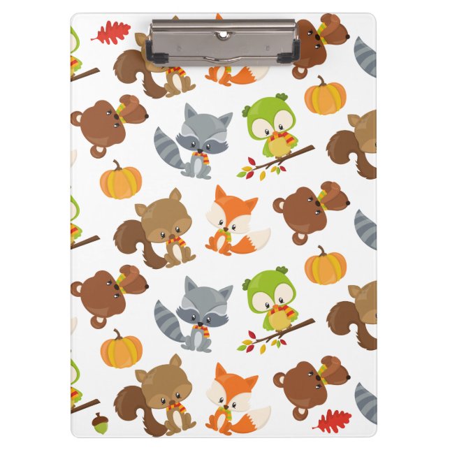 Woodland Animals, Forest Animals, Fall Animals Clipboard (Front)