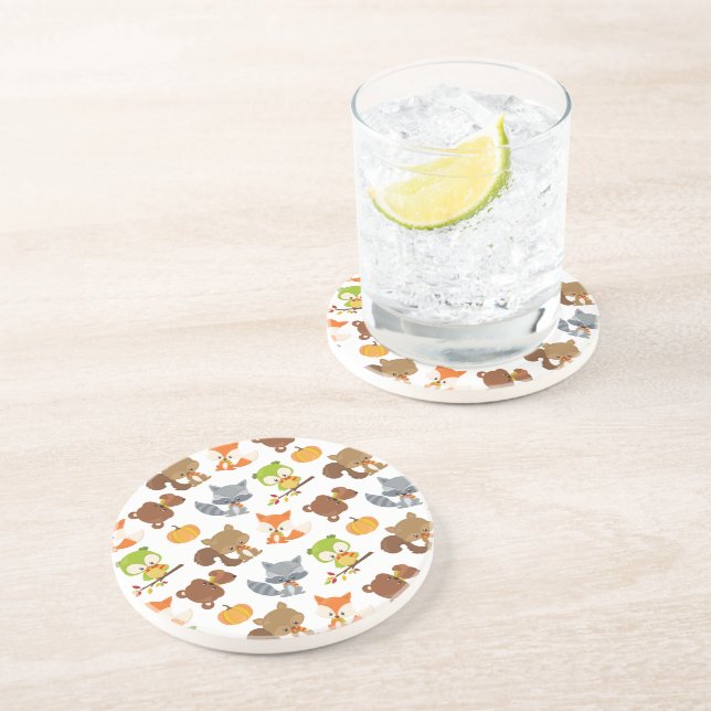 Woodland Animals, Forest Animals, Fall Animals Coaster (Side)