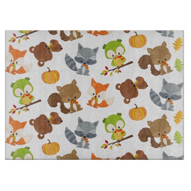 Woodland Animals, Forest Animals, Fall Animals Cutting Board (Front)
