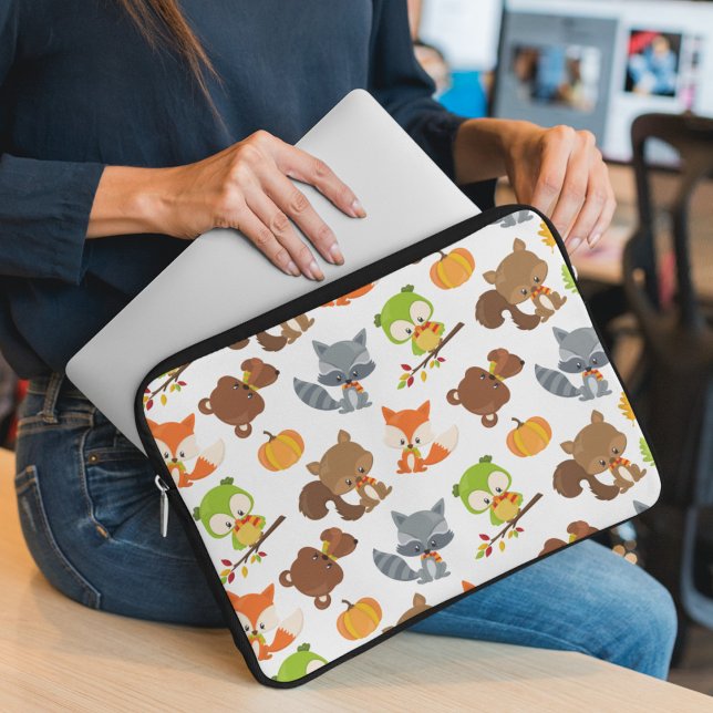 Woodland Animals, Forest Animals, Fall Animals Laptop Sleeve (Creator Uploaded)