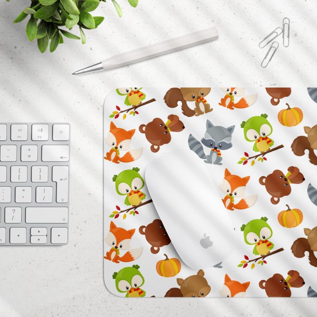 Woodland Animals, Forest Animals, Fall Animals Mouse Pad (Creator Uploaded)