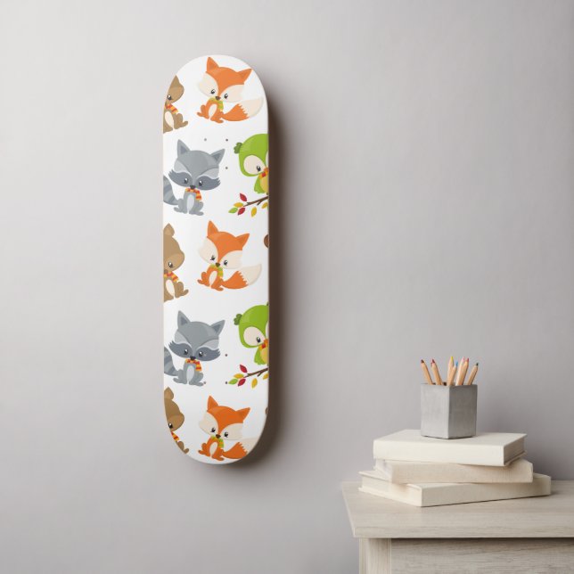 Woodland Animals, Forest Animals, Fall Animals Skateboard (Wall Art)