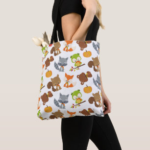 Woodland Animals, Forest Animals, Fall Animals Tote Bag