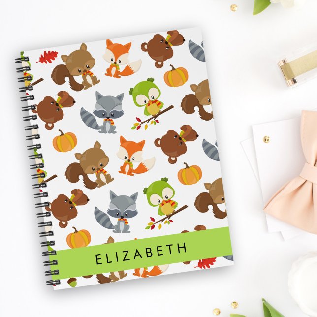 Woodland Animals, Forest Animals, Your Name Notebook (Creator Uploaded)