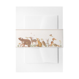 Woodland Animals Forest Baby Shower Boho Invitation Belly Band