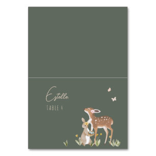 Woodland Animals Forest Baby Shower Place Card
