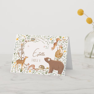 Woodland Animals Forest Baby Shower Place Card