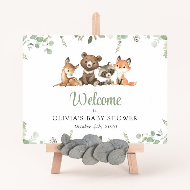 Woodland Animals, Forest, Baby Shower Welcome Poster (Creator Uploaded)