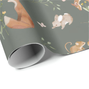 Woodland Animals Forest Baby Shower Welcome Sign Wrapping Paper