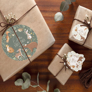 Woodland Animals Forest Friends Baby Shower Classic Round Sticker