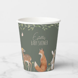 Woodland Animals Forest Friends Baby Shower Paper Cups