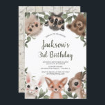 Woodland animals forest friends boy birthday party invitation<br><div class="desc">For more advanced customisation of this design,  simply select the "Customise It" button above!</div>