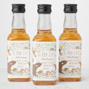 Woodland Animals Forest Friends Thank You Favours  Liquor Bottle Label