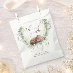 Woodland Animals Forest Greenery Baby Boy Shower Favour Bags