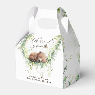Woodland Animals Forest Greenery Baby Boy Shower Favour Box