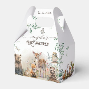 Woodland animals forest greenery Baby Shower Favour Box