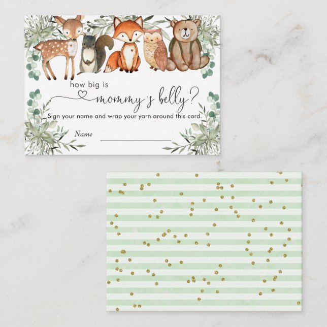 Woodland Animals Forest How Big Is Mummy's Belly Enclosure Card (Front/Back)