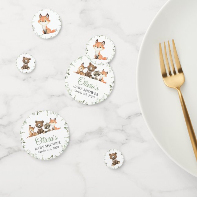 Woodland Animals, Forest, Wild One, Baby Shower Confetti (Group)