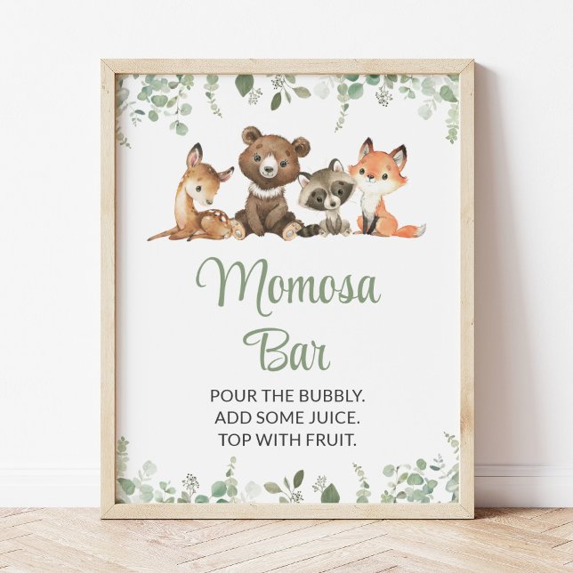 Woodland Animals, Forest, Wild One, Momosa Bar Poster (Creator Uploaded)