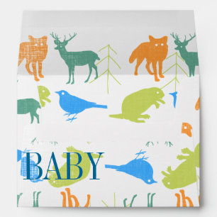 Woodland Animals Fox Baby Boy Shower Invitations Envelopes