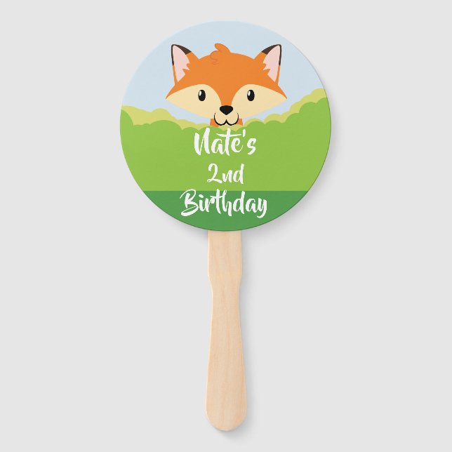 Woodland Animals Fox Hand Fan (Front)