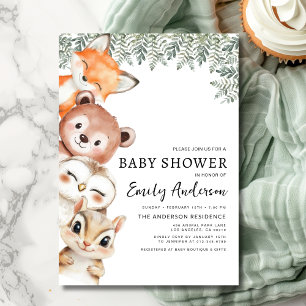 Woodland Animals Gender Neutral Baby Shower Invitation