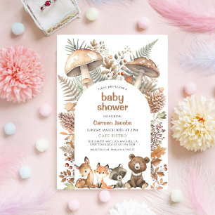 Woodland Animals Gender Neutral Baby Shower Invitation