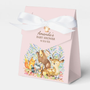 Woodland Animals Girls Baby Shower Favour Box