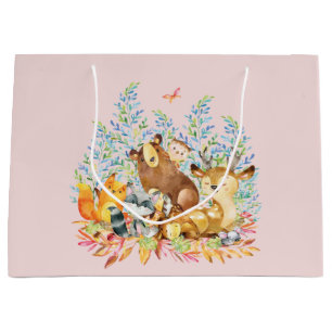 Woodland Animals Girls Baby Shower Gift Bag