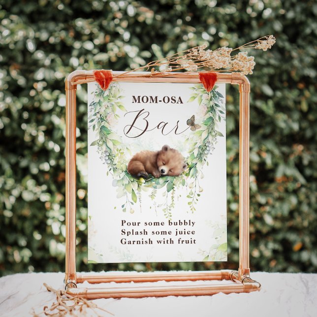 Woodland Animals Greenery Baby Boy Shower Mum-osa Poster (Creator Uploaded)