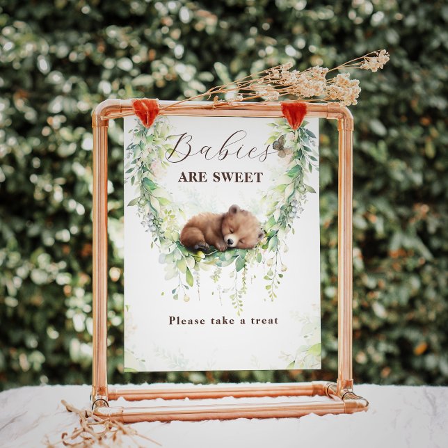 Woodland Animals Greenery Baby Shower Sweet Treat Poster (Creator Uploaded)