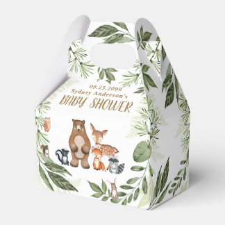 Woodland Animals Greenery Baby Shower Thank You Favour Box