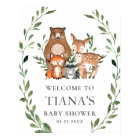 Woodland Animals Greenery Baby Shower Welcome Sign