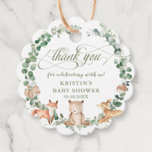 Woodland Animals Greenery Birthday Baby Shower Fa Favour Tags